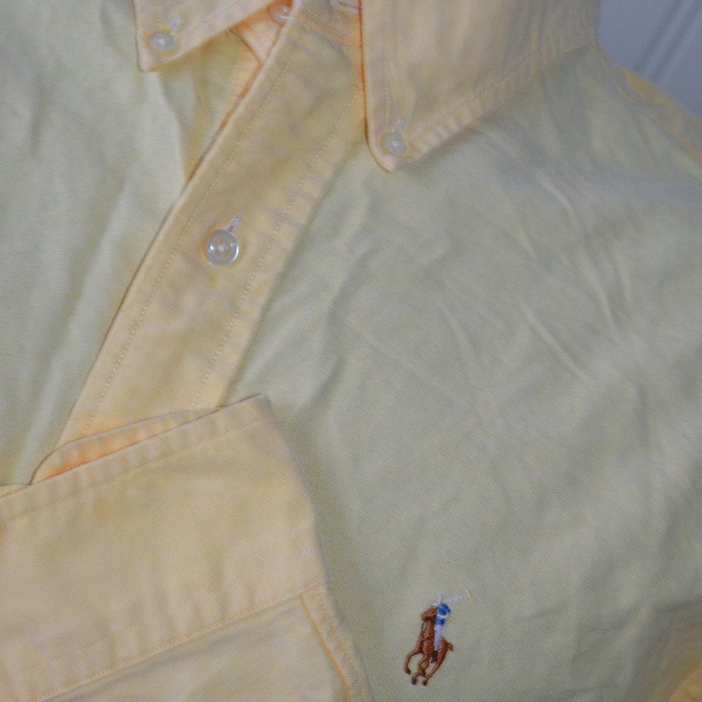 Ralph Lauren Button Front Shirt 16.5" 34/35 Yellow